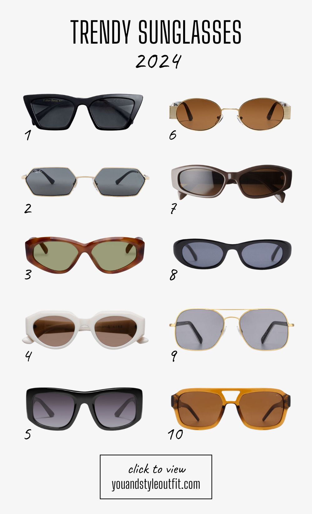 10 trendy sunglasses 2024!