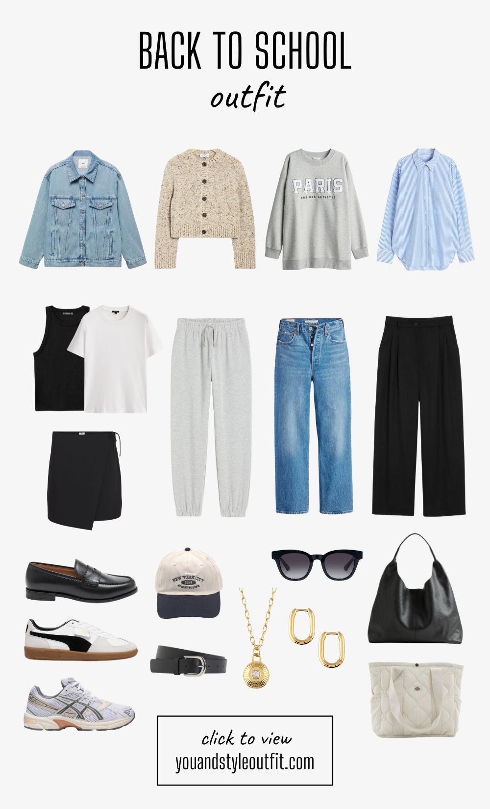 Capsule wardrobe back to school | 8 stylish outfits