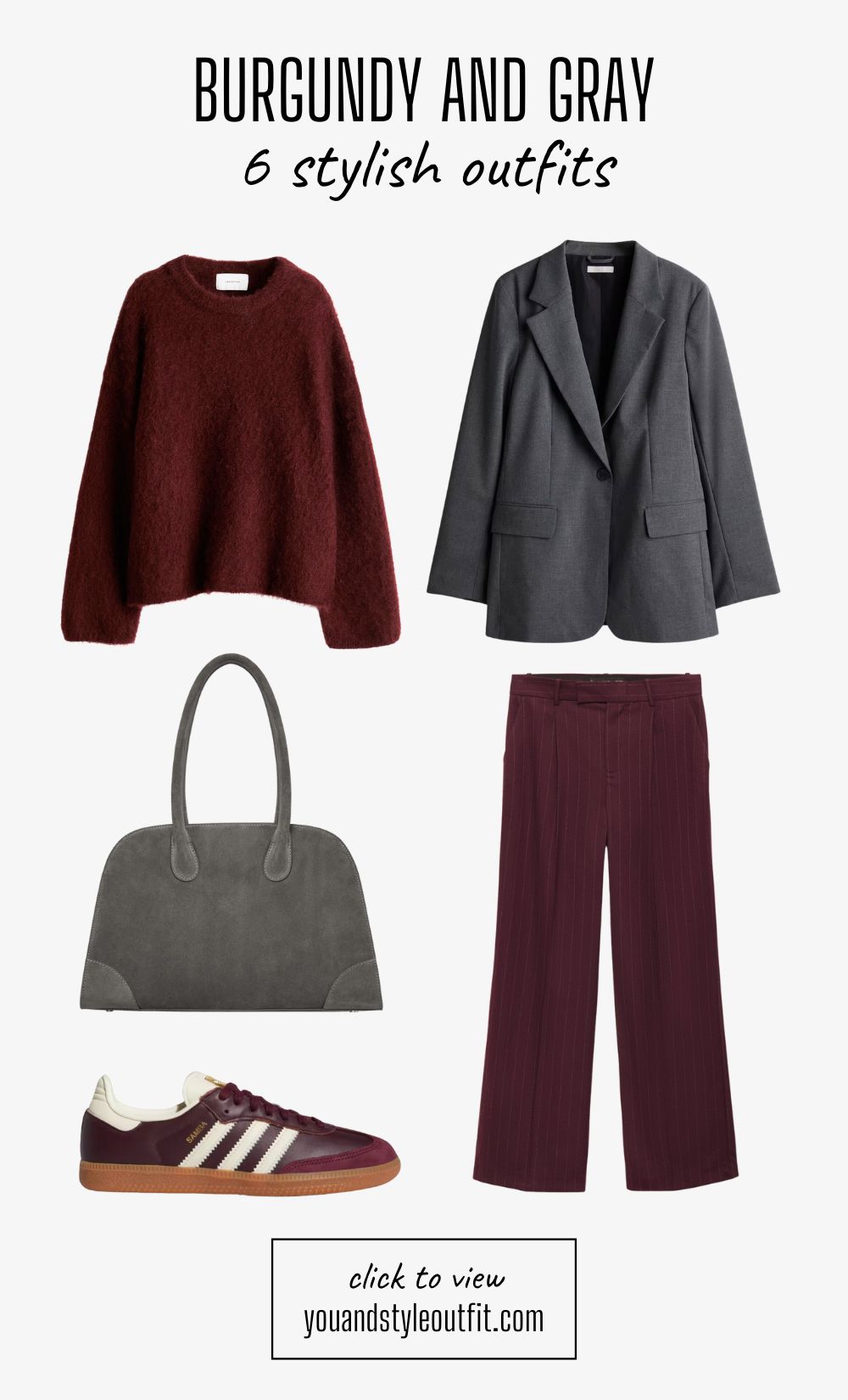 Burgundy and Grey | The most popular colors of this fall