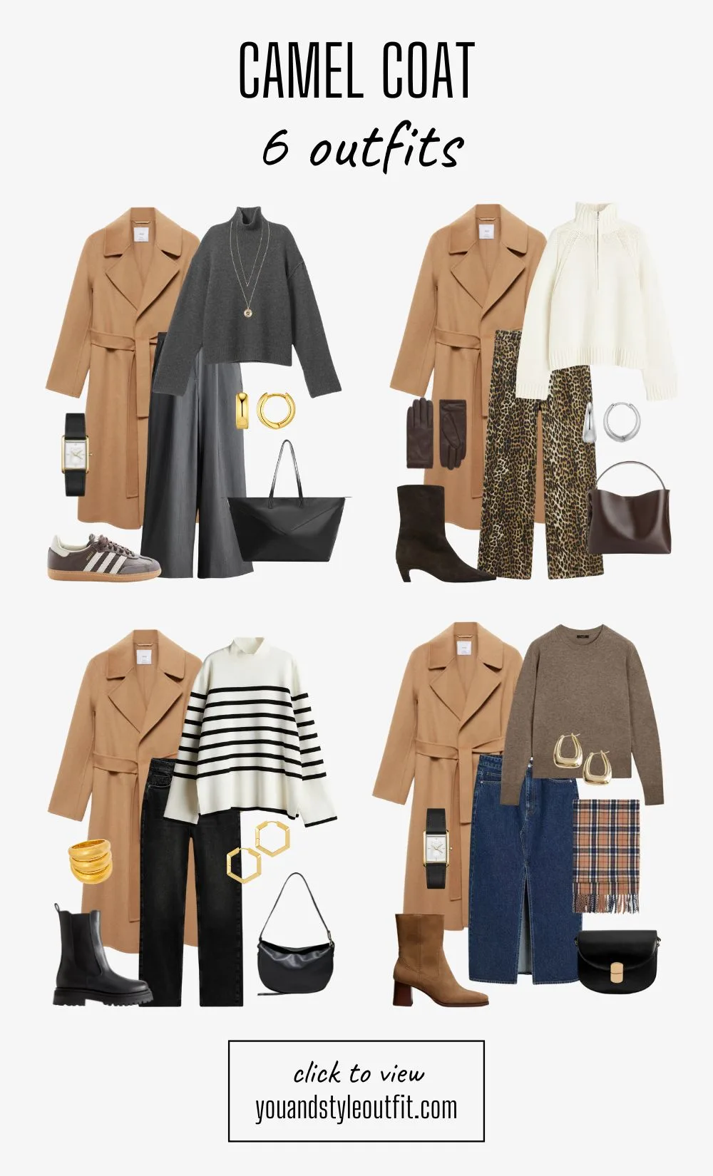 6 outfits with camel coat – the most basic coat!